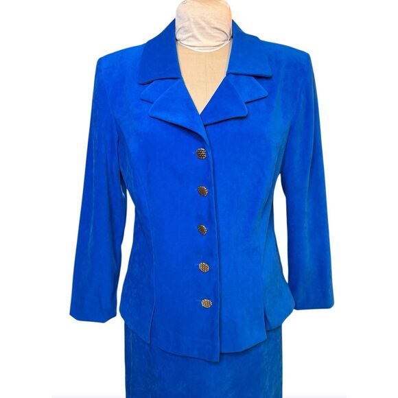 Leslie Fay Women’s Vintage Suit 2-Pieces Sz. 14 Blue Career - Picture 3 of 9
